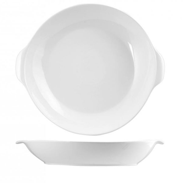 25 cm Bianco Porcellana H&H Tavola Hotelware Coppa Ovale 25.5x16.5x7 cm 