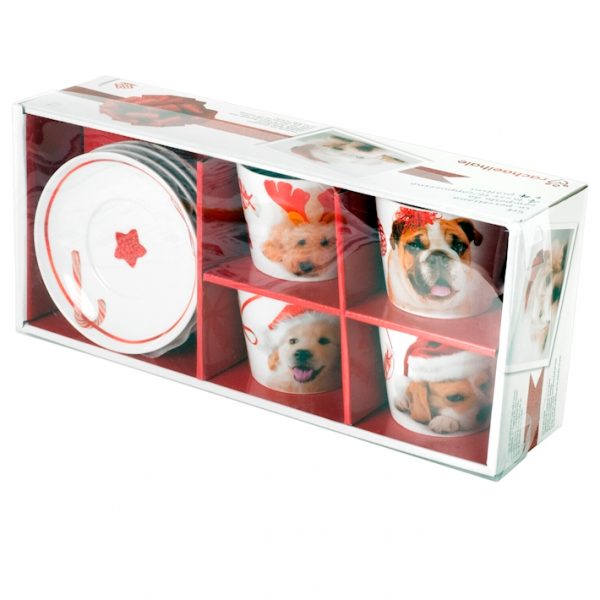 Tazze Natale Te Con Cani Home In Rombo Conf 4 Pezzi