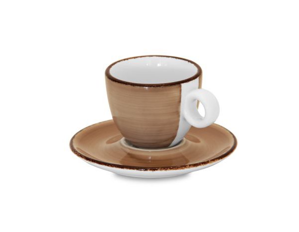 Set Tazzine Caffè Brush Tortora GMA serigrafia VR